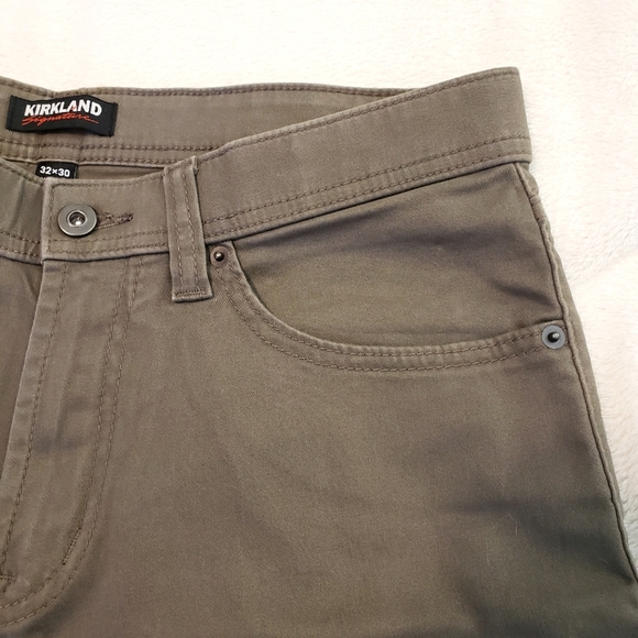 Kirkland Signature Brushed Cotton Twill Pants Men's 32x30 "Burch" (Grey/Green) - Picture 8 of 13